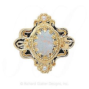 GS345 OP/PL - 14 Karat Gold Slide with Opal center and Pearl accents 